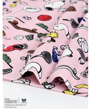WACOAL PEANUTS パジャマ 長袖 長ズボン 綿100%(本体) スヌーピー レディース FDX561 /ワコール ピンク