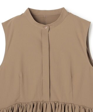 uncrave クールタッチカラータイプライター ペプラムブラウス キャメルベージュ