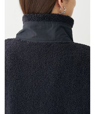 Green Parks ボアミドル丈ベスト Black