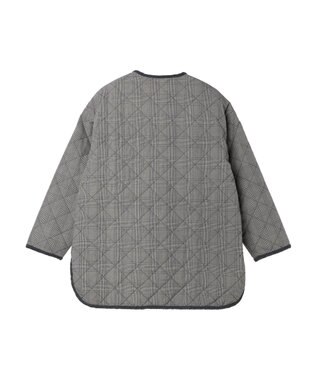 Green Parks キルティングノーカラーブルゾン Check