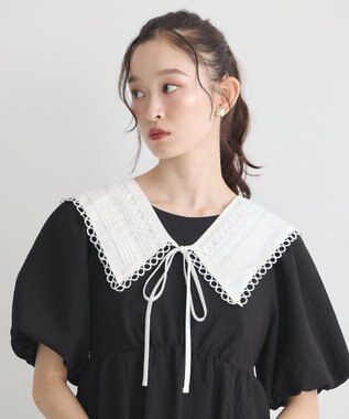 earth music&ecology セーラーカラーレース付け襟 Off White