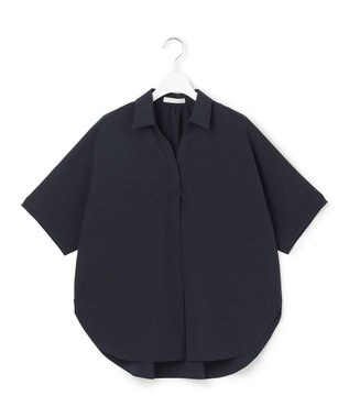 ICB L 【先行予約】ヴィンテージスパンブロード シャツカラードルマンスリーブブラウス