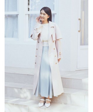 earth music&ecology ２ＷＡＹケープトレンチコート Pink Beige