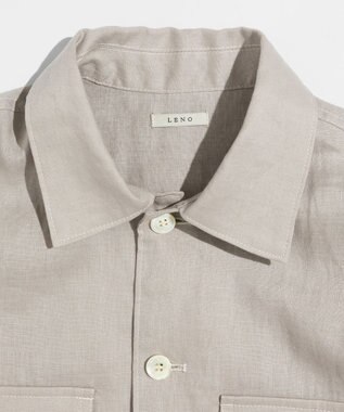 LENO LINEN WORK SHIRTS《UNISEX》リネンワークシャツ BEIGE