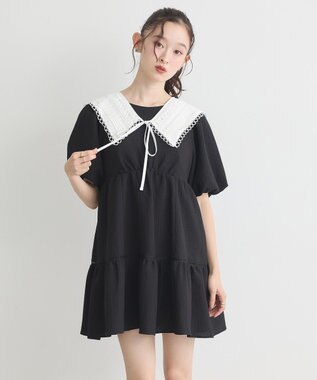 earth music&ecology セーラーカラーレース付け襟 Off White