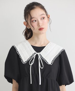 earth music&ecology セーラーカラーレース付け襟 Off White