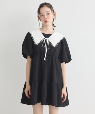 earth music&ecology セーラーカラーレース付け襟 Off White