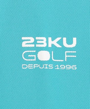 23区GOLF 【MEN】【接触冷感・UVケア・吸水速乾】ハーフジップ 無地ポロシャツ ブルー系