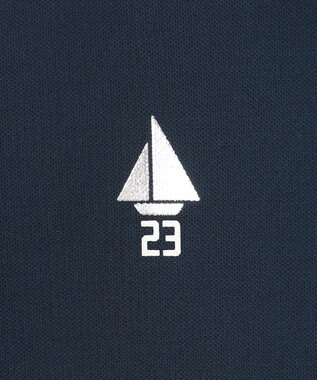 23区GOLF 【WOMEN】【吸水速乾】フレアスリーブ モックネックシャツ ネイビー系