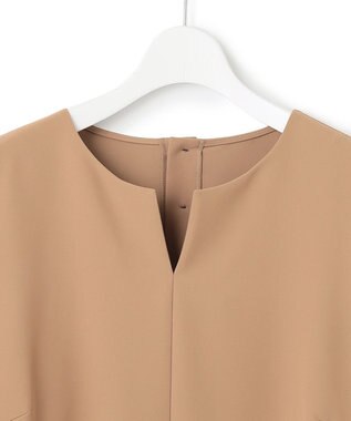 23区 L 【Lサイズ限定/洗える】ハイストレッチツイル ブラウス キャメル系