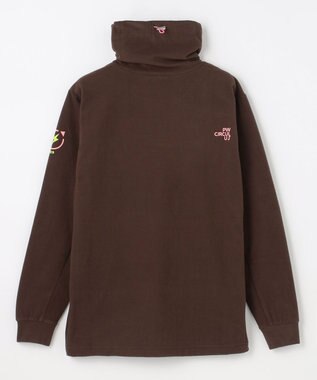 PW CIRCULUS 【起毛素材であたたか】【MEN】スピンドル付 両面起毛タートルネック ゴルフ ダークブラウン系