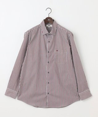 JOSEPH ABBOUD 【キングサイズ】スト レッチストライプシャツ ワイン系1