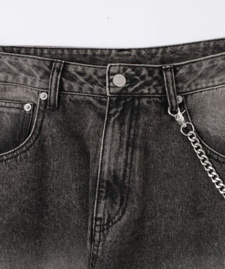 WEGO チェーン付きバルーンデニムパンツ デニムブラックソノタ