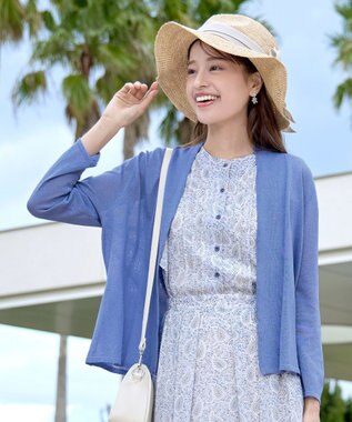 Tiaclasse L 【小倉優子さん着用・UVケア・接触冷感】ショートトッパーカーディガン ライトブルー