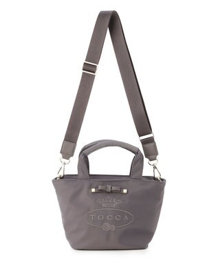 TOCCA CARVED LOGO POCHETTE ナイロンバッグ ライトグレー系