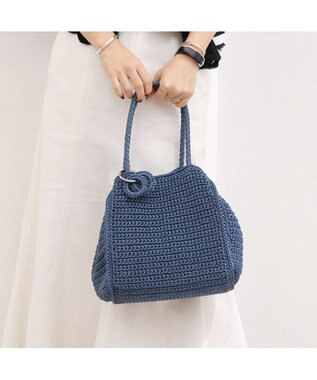 UNBILLION カシュカシュ cachecache / ベーシッククロッシェトート カゴバッグ ブルー