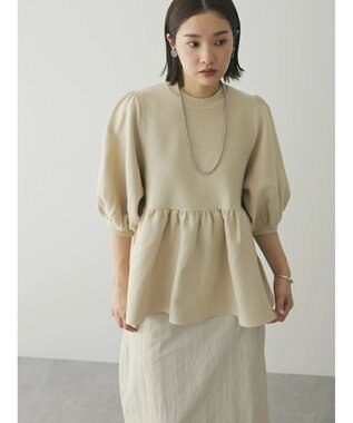 Green Parks armonia. ウエストギャザー袖ボリュームニット Ivory