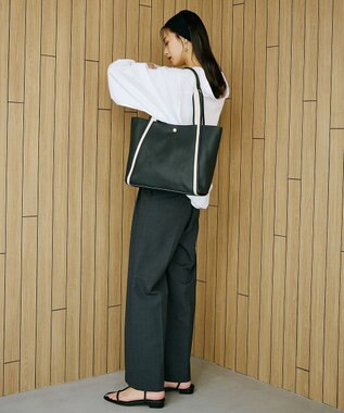 TOPKAPI 【TREASURE TOPKAPI】ソフトシュリンク テープハンドル A4 トート バッグ ブラック