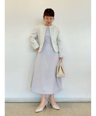 Green Parks ｅｆ－ｄｅ　フィット＆フレアワンピース Gray Beige