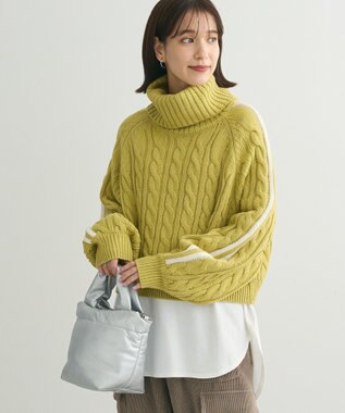 Green Parks ・ｓｗｉｎｇ　ｂｙ　ラインケーブルタートルニット Yellow