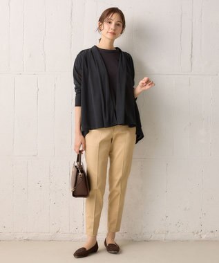 組曲 L 【WEB限定】ストレッチテーパード パンツ ベージュ系