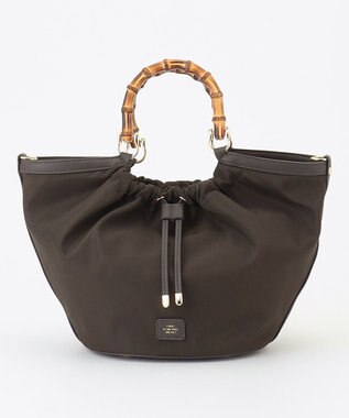 J.PRESS LADIES 【2way】ギャザーバンブー トート バッグ ブラウン系