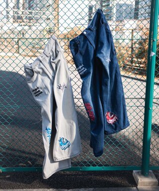 WEGO グラフィックデニムパンツ デニム中濃加工色