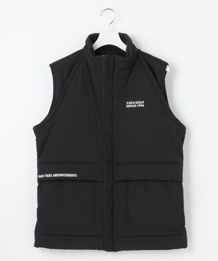 23区GOLF 【MEN/キングサイズ】【防風/撥水/ストレッチ】【袖取り外しで2WAY】キルティング ブルゾン ブラック系