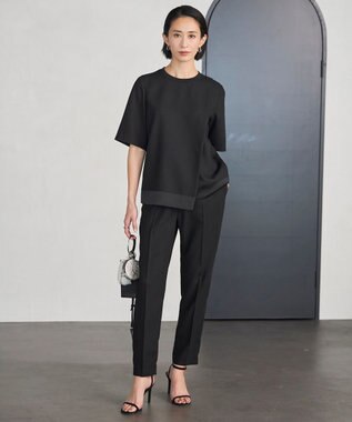 ICB 【新色追加・接触冷感・UVケア・速乾・洗える】FluidBackSatin ドロストパンツ ブラック系