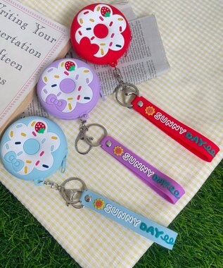 WEGO カラフルドーナツミニポーチ サックス