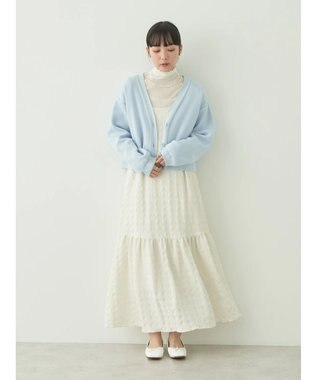 earth music&ecology バイカラースポンディッシュカーディガン Sax