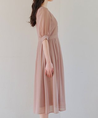 Tiaclasse 【洗える】シフォンワンピース ピンク