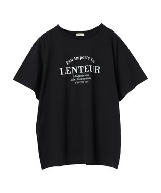 earth music&ecology アソートロゴプリントＴ Black