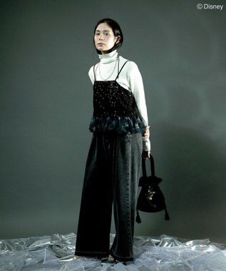 Green Parks ＦＡＮＴＡＳＩＡ／スパンコール総柄ビスチェ Black