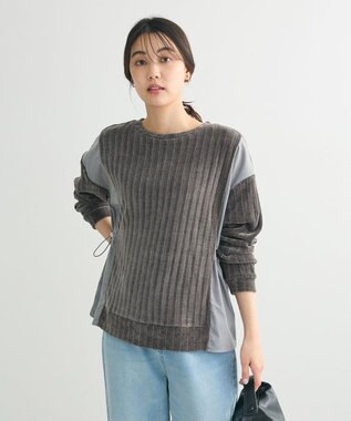 Green Parks ベロアドッキングプルオーバー Gray