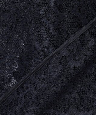 ICB 【洗える】ナイロンラッセルレース バンドカラーシャツ ネイビー系