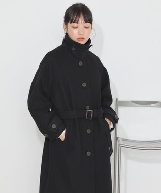 earth music&ecology 2WAYカラーロングコート ブラック