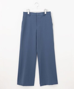 自由区 【裏起毛/撥水加工】TRギャバ ストレートパンツ ダルブルー系