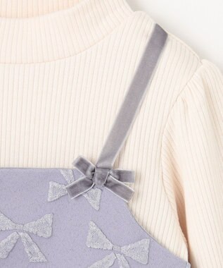 ANY KIDS 総柄リボンドッキングチュニック サックスブルー