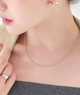 Phoebe 【金属アレルギー対応】リンキービーンデザインチェーンネックレス　シルバー　ニッケルフリー