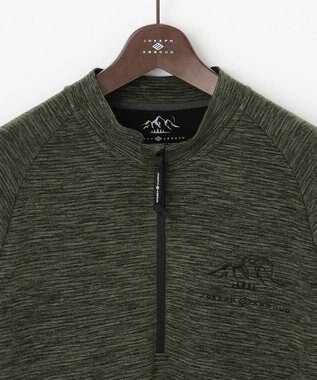 JOSEPH ABBOUD MOUNTAIN 【UNISEX】ランダムスラブリップハーフジップ カーキ系