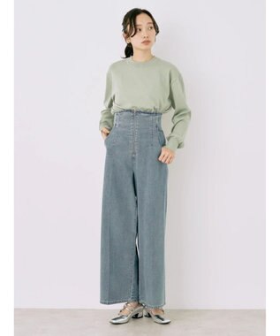 earth music&ecology フロントジップデニムパンツ Medium Indigo