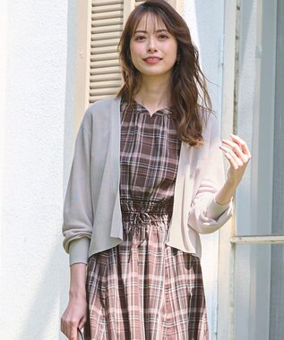 ANY SIS S 【洗える】ショートレングストッパー カーディガン アイスグレー