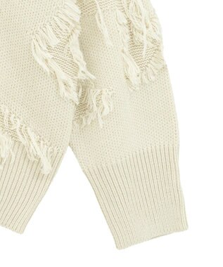 YECCA VECCA スター柄フリンジルーズニット Ivory