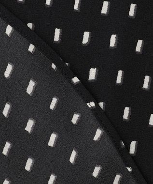 ICB L 【新色追加・WEB限定】BackSatinAmunzen キーネックブラウス ブラックドット系