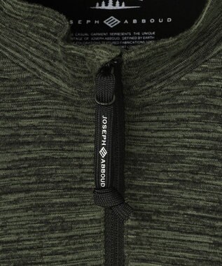 JOSEPH ABBOUD MOUNTAIN 【UNISEX】ランダムスラブリップハーフジップ カーキ系