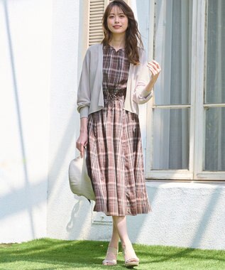 ANY SIS S 【洗える】ショートレングストッパー カーディガン アイスグレー