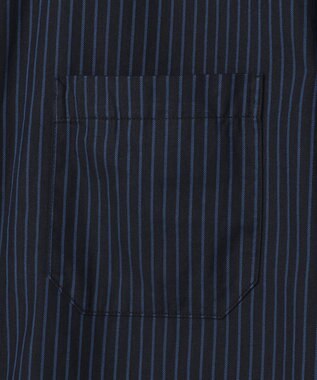 JOSEPH ABBOUD 【2WAY・リバーシブル・七分袖】リバーシブルストライプ シャツ ネイビー系1