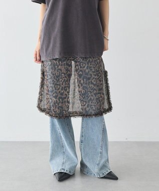 earth music&ecology 【WEB限定】レイヤードスカート(Short) Leopard