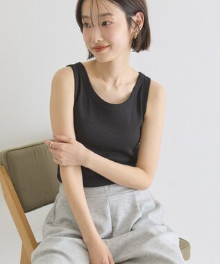 AMERICAN HOLIC テレコタンクトップ Black